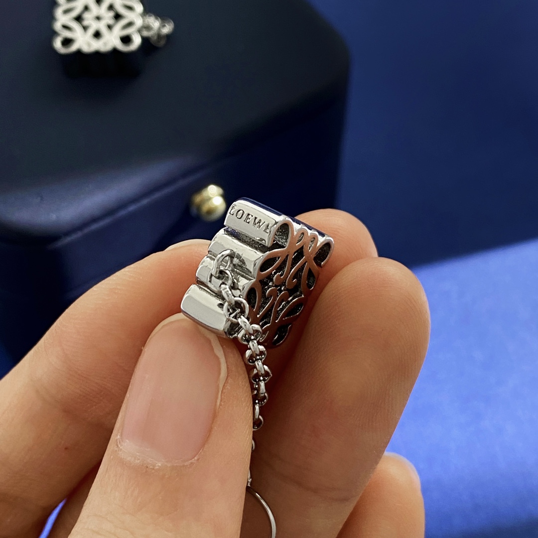 LWE041 LOEWI Anagram gold-plated earrings - ccjewelryacc