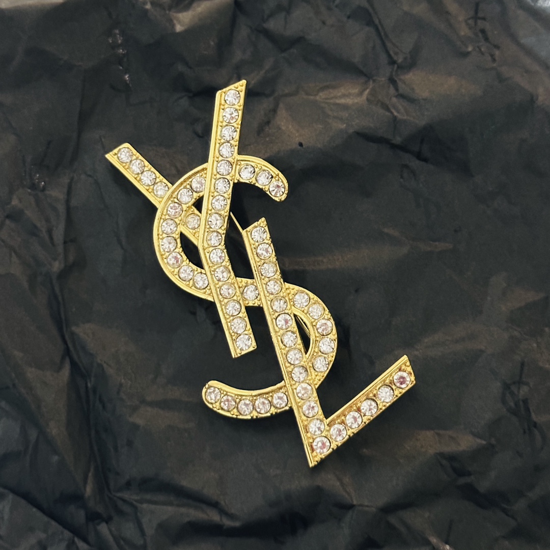 BYB007 Full crystal Y Letter brooch pin - ccjewelryacc