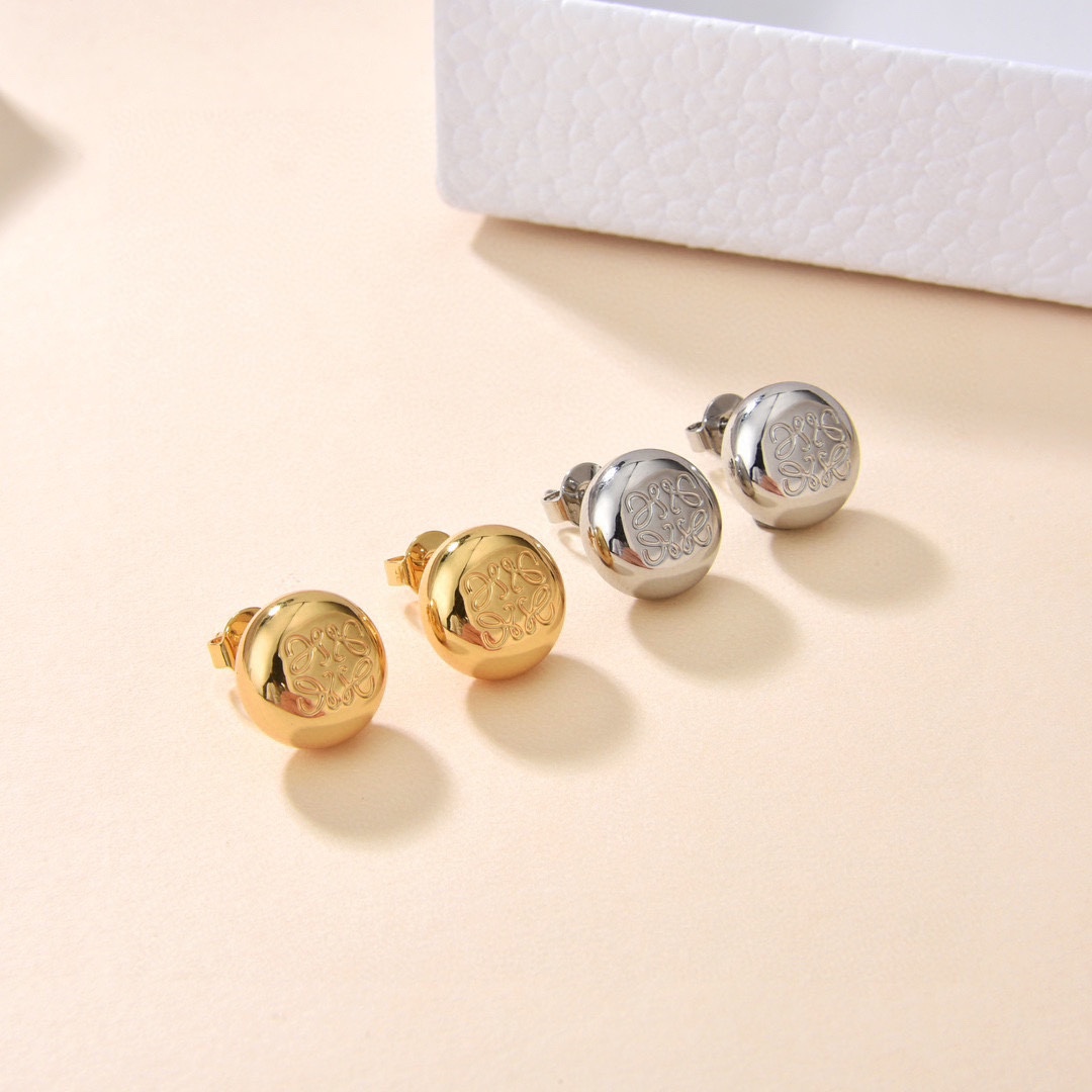 LWE025 Loewi Anagram Pebble stud earring - ccjewelryacc