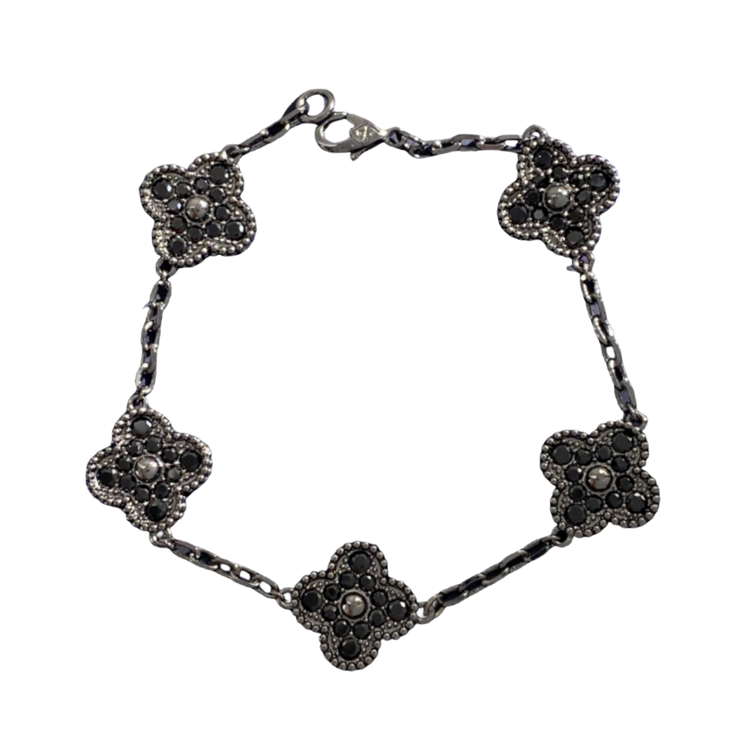 VCS007 Black VCA vintage alhambra Bracelet 5 motifs - ccfashionjewelry