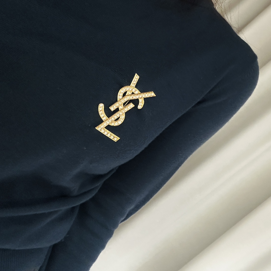 BYB007 Full crystal Y Letter brooch pin - ccjewelryacc