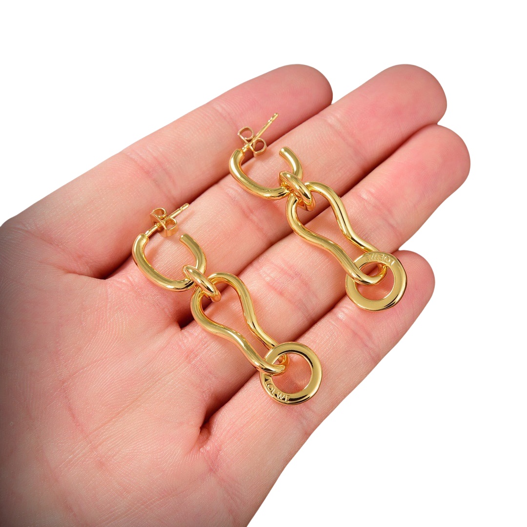 LWE040 Loewi Anagram drop earrings - ccjewelryacc