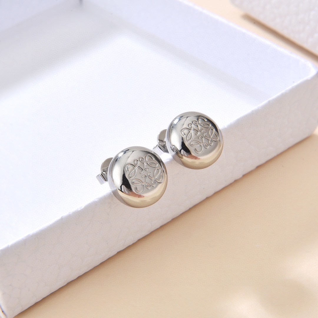 LWE025 Loewi Anagram Pebble stud earring - ccjewelryacc
