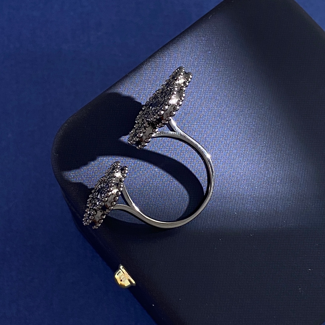 VCR008 Black VCA Magic alhambra stone Ring - ccjewelryacc