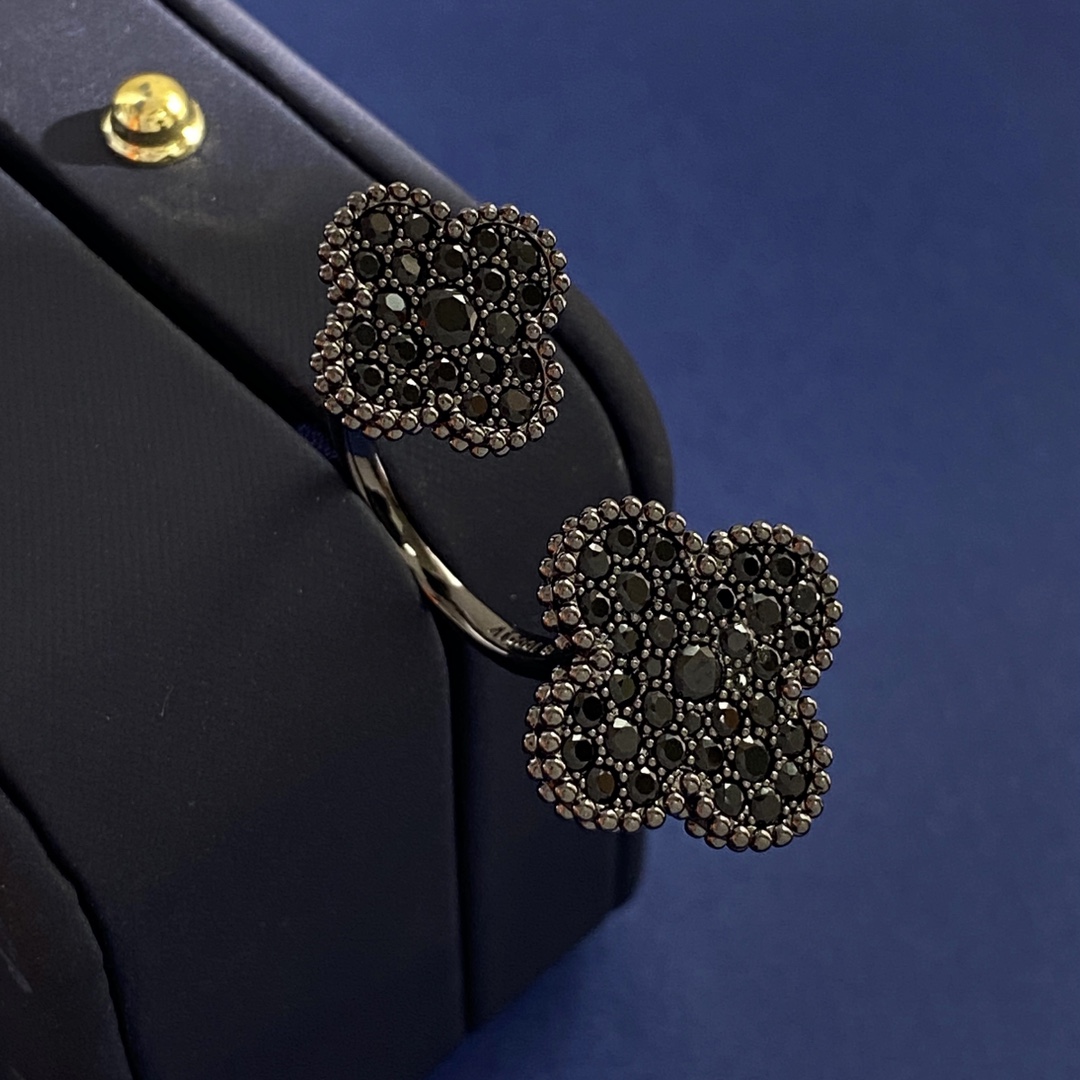 VCR008 Black VCA Magic alhambra stone Ring - ccjewelryacc