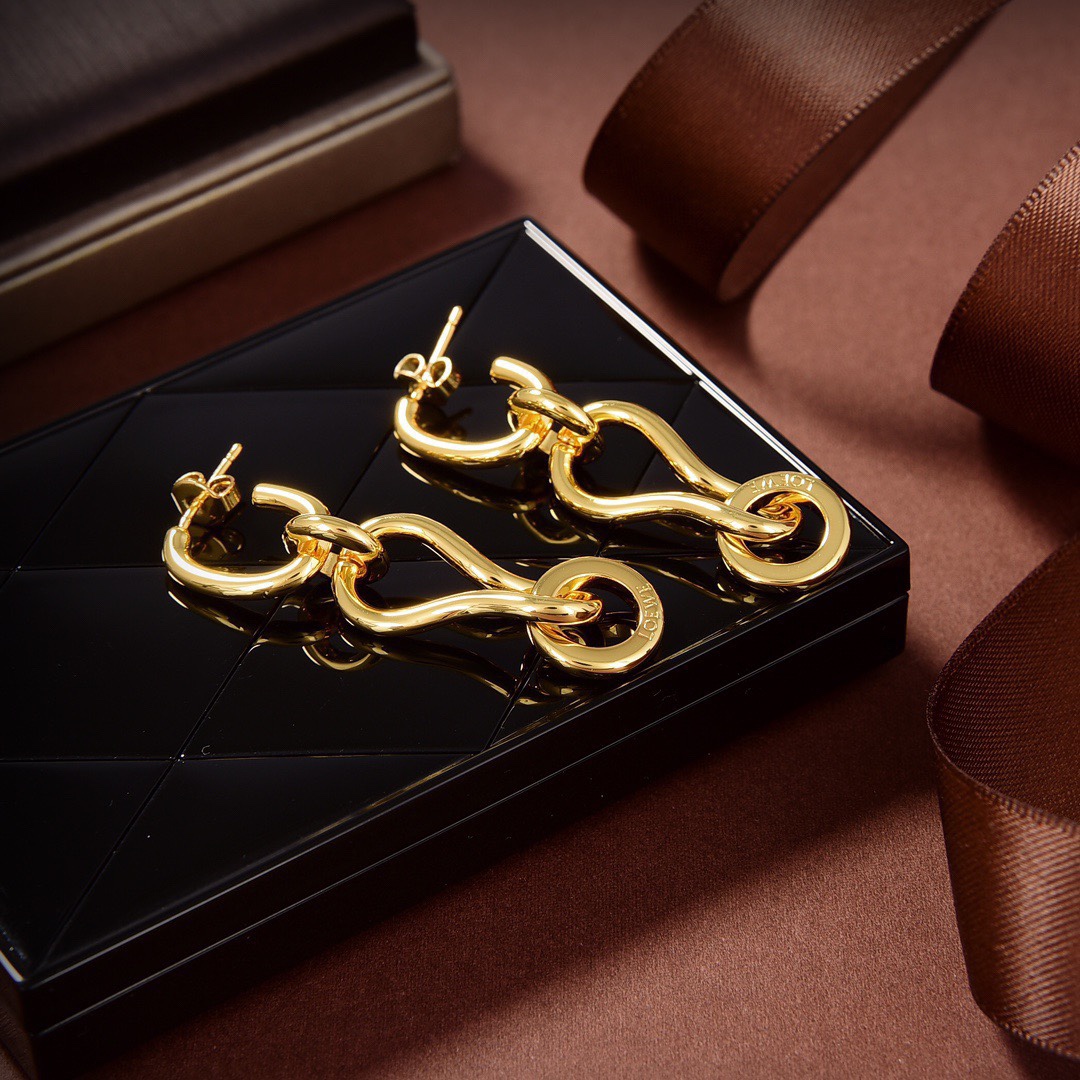 LWE040 Loewi Anagram drop earrings - ccjewelryacc