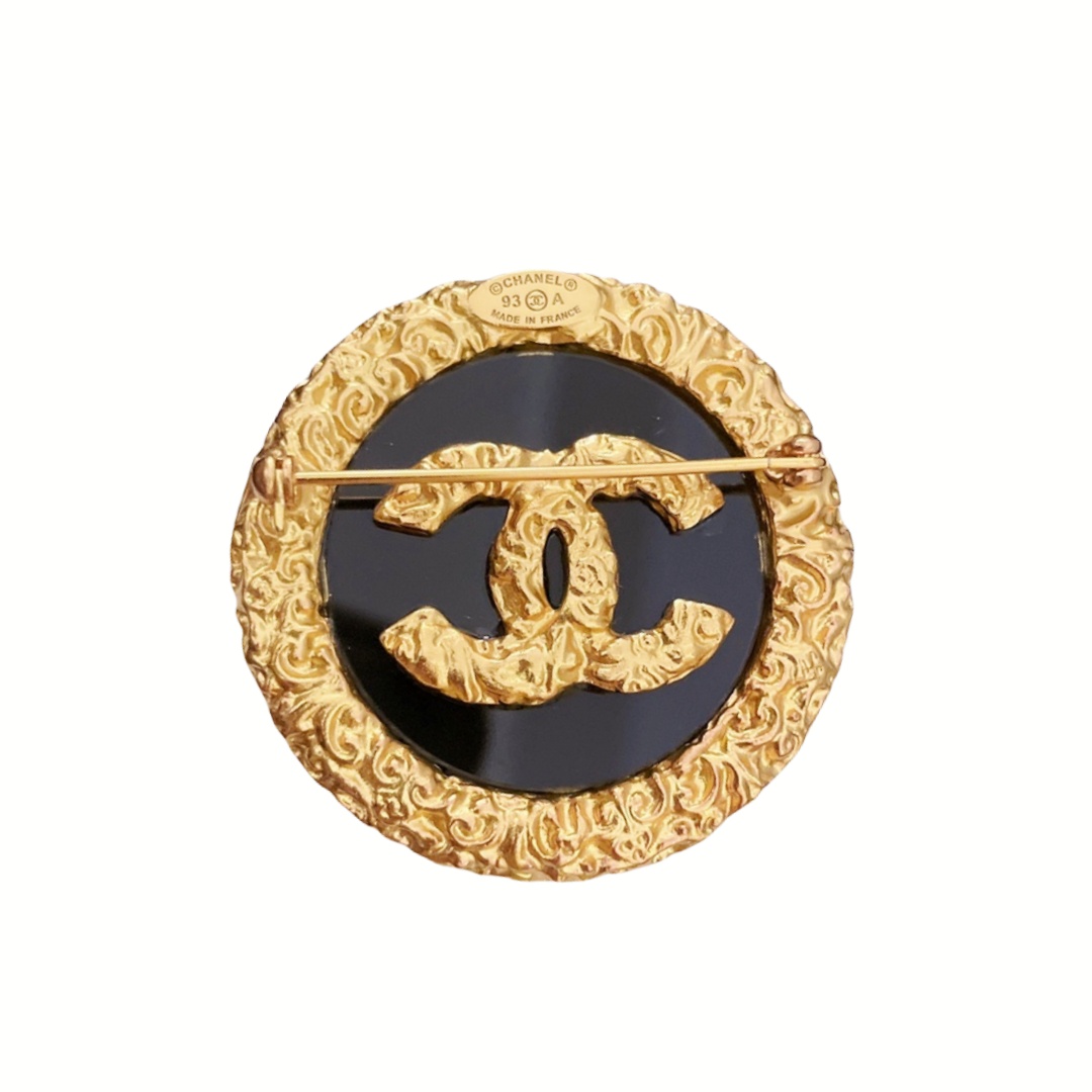 BCB451 vintage Metal Double-sided carving brooch pin - ccfashionjewelry