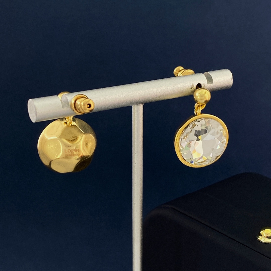 LWE003 Loewi Gold Sphere Earrings - ccjewelryacc