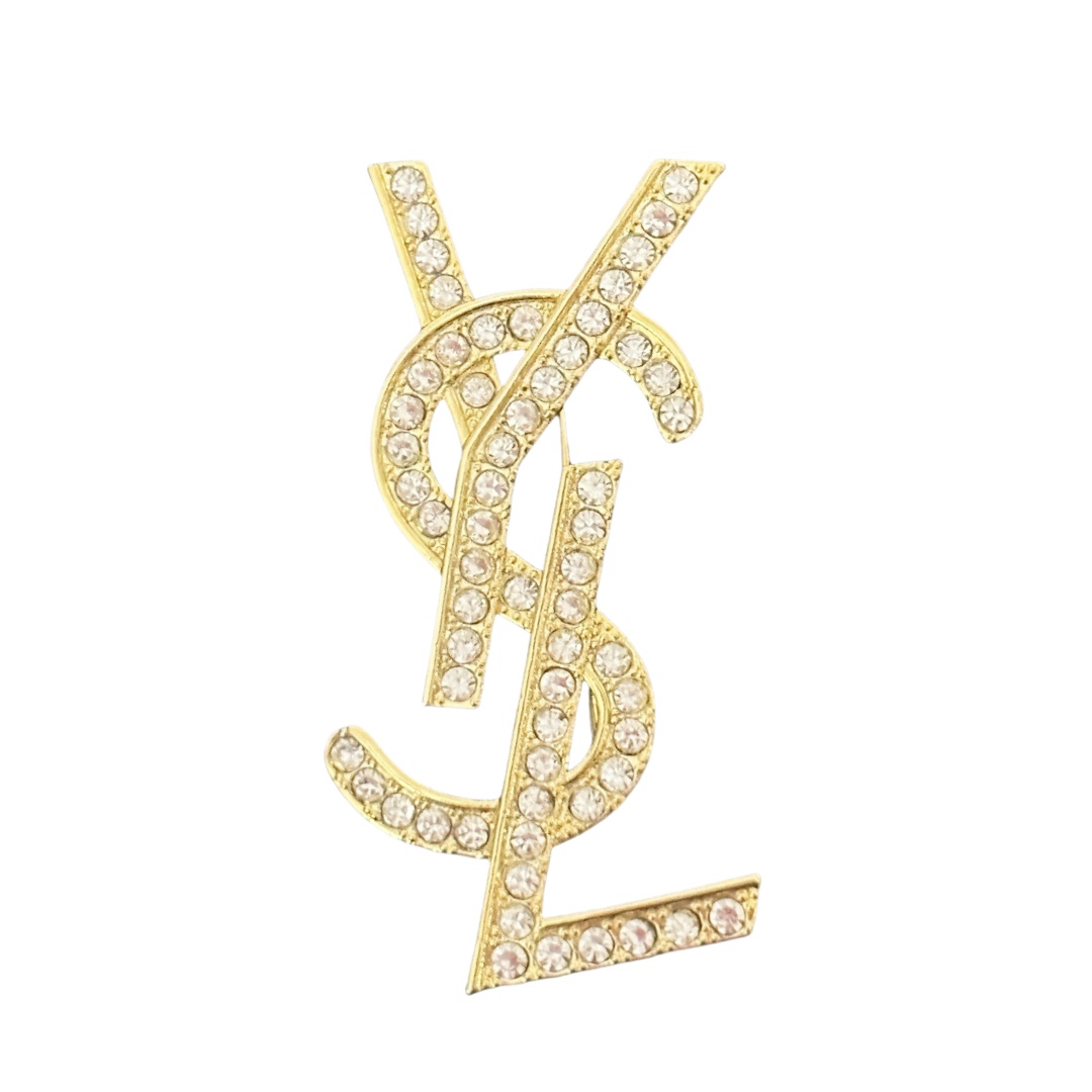 BYB007 Full crystal Y Letter brooch pin - ccjewelryacc