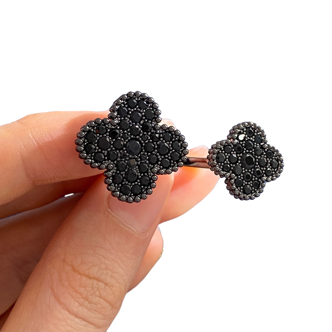 VCR008 Black VCA Magic alhambra stone Ring - ccjewelryacc