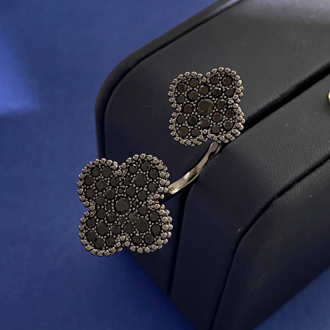 VCR008 Black VCA Magic alhambra stone Ring - ccjewelryacc