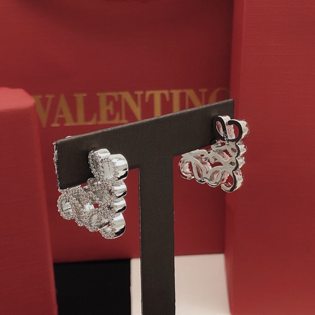 LWE001 Fully crystal Hollow  Loewi Anagram Hook Earrings - ccjewelryacc