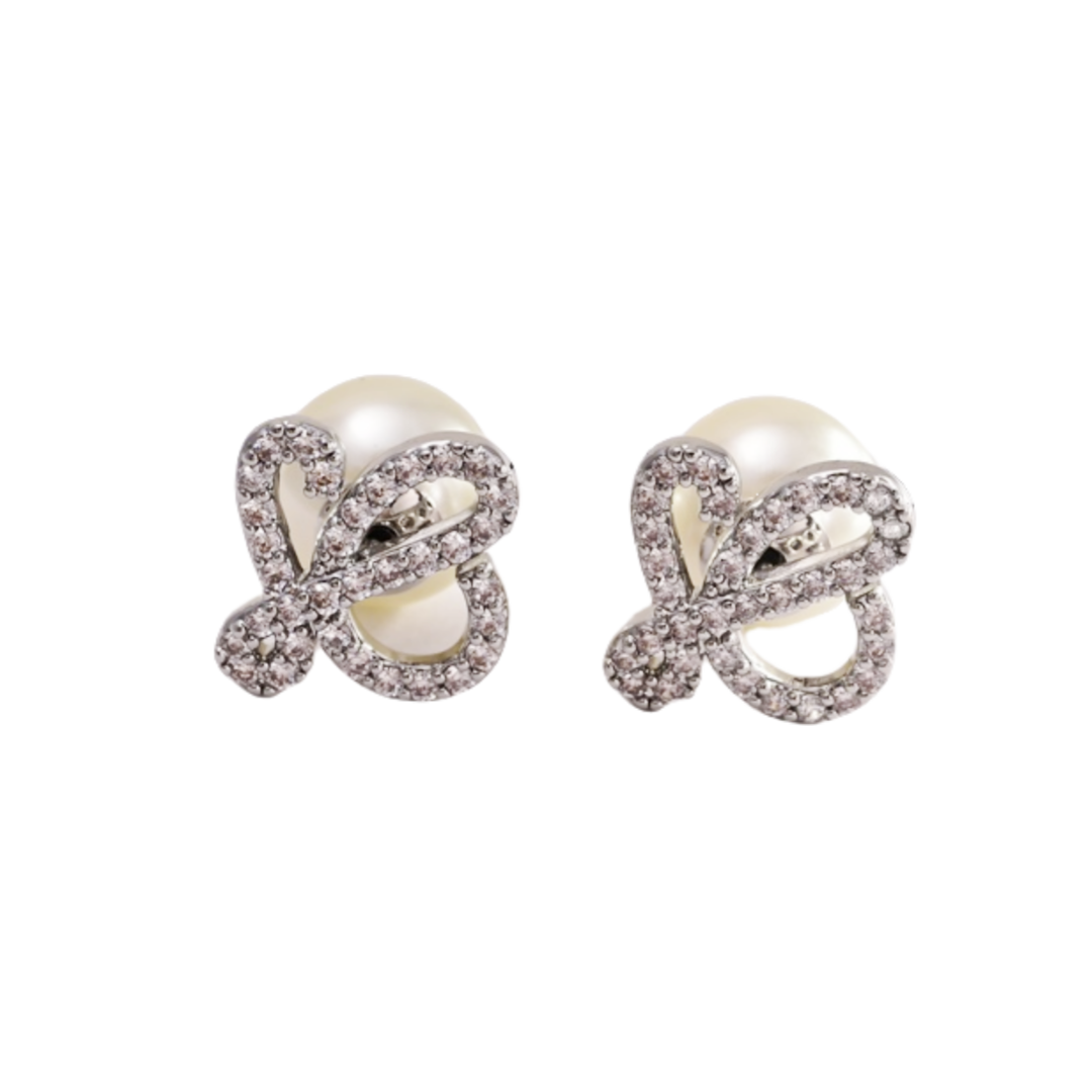 LWE045 Loewi Anagram pearl crystal earring - ccjewelryacc