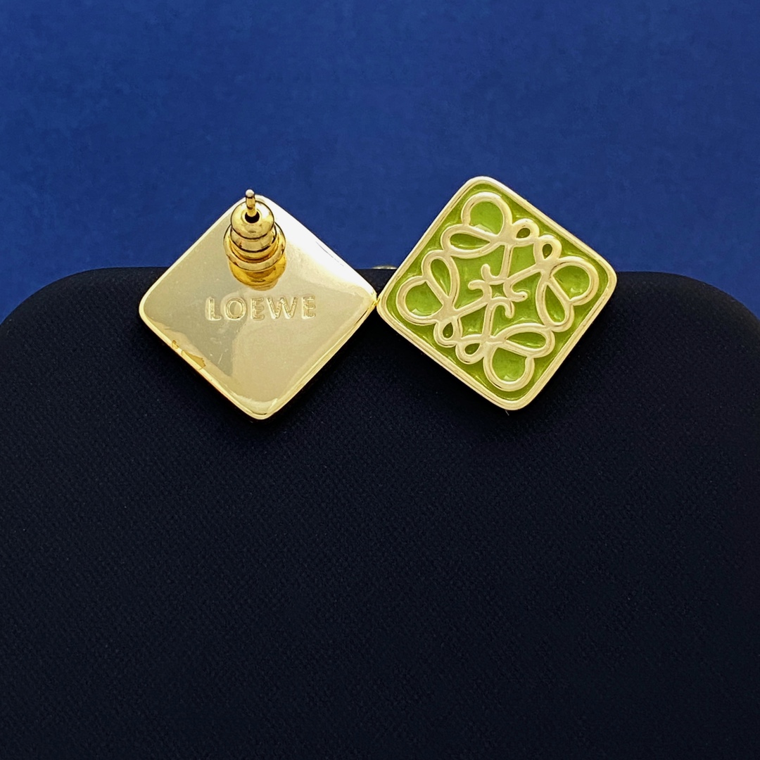 LWE022 Loewi Anagram logo stud earring - ccjewelryacc