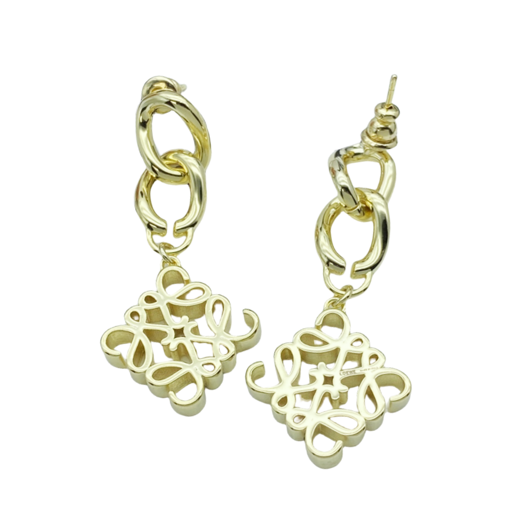 LWE029 LOEWI Anagram gold-plated earrings - ccjewelryacc