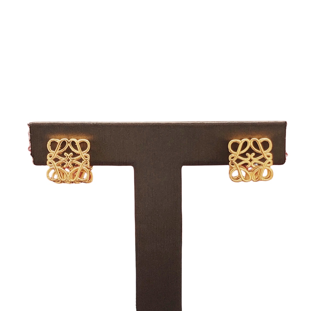 LWE028 LOEWI Anagram gold-plated earrings clip - ccjewelryacc