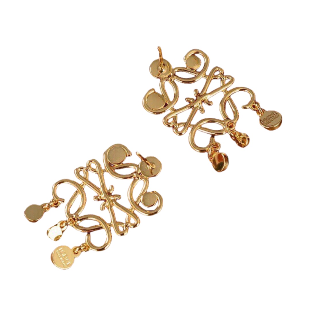 LWE036 LOEWI Anagram LOGO earring with resin - ccjewelryacc