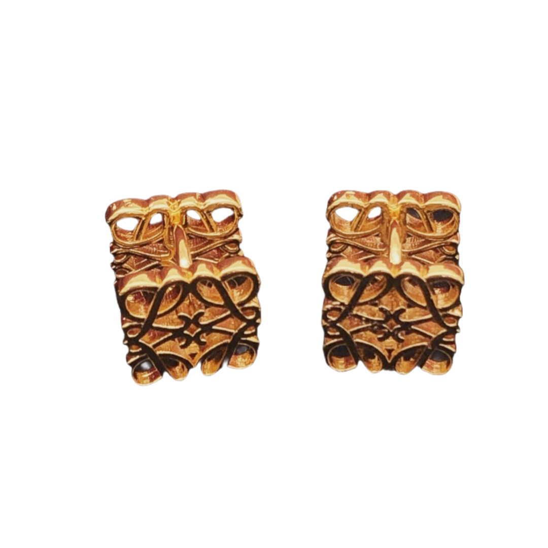 LWE028 LOEWI Anagram gold-plated earrings clip - ccjewelryacc