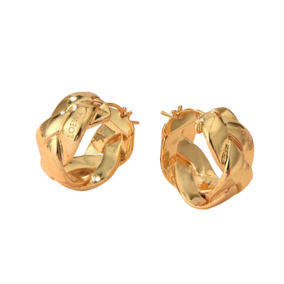 LWE044 Loewi Anagram cross earring in metal - ccjewelryacc