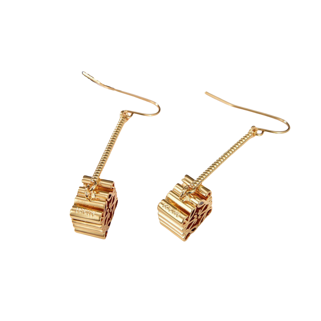 LWE023 LOEWI Anagram gold-plated drop earrings - ccjewelryacc