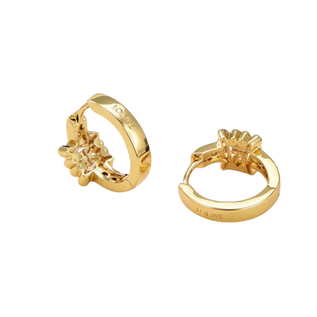 LWE024 LOEWI Vintage Anagram hook earrings with crystal - ccjewelryacc