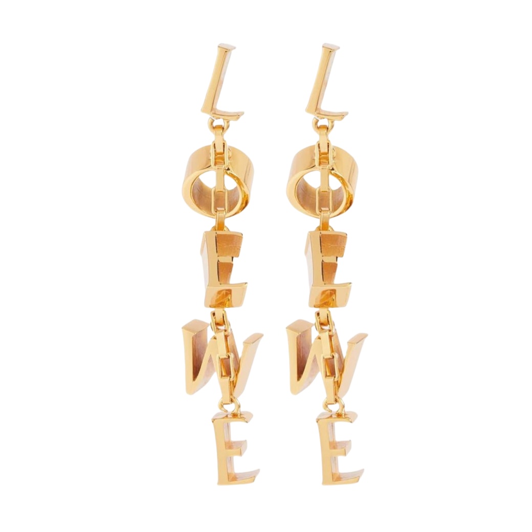 LWE016 Loewee letter-charms plated drop earrings - ccjewelryacc