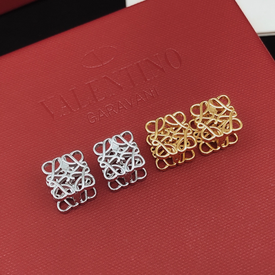 LWE028 LOEWI Anagram gold-plated earrings clip - ccjewelryacc