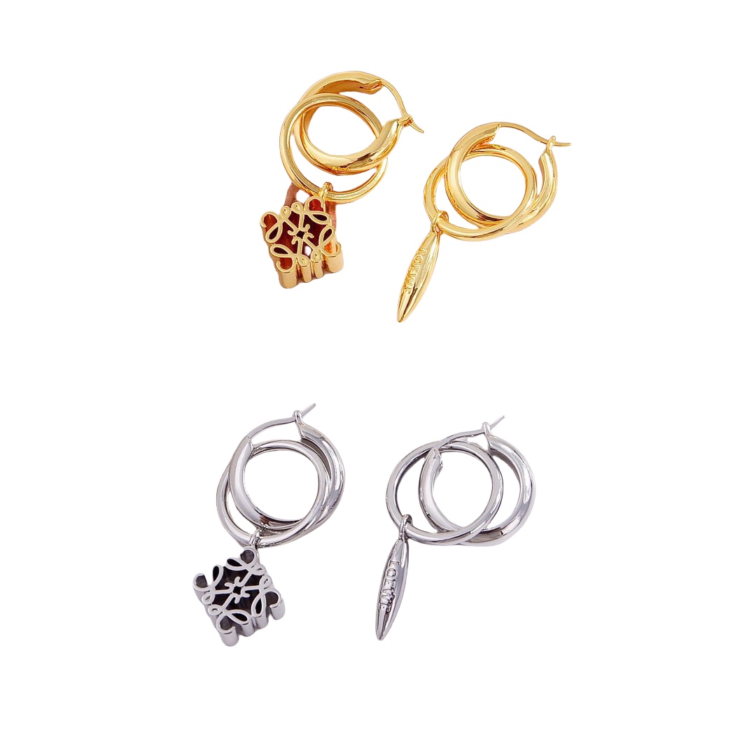 LWE047 Loewi Anagram earring in metal - ccjewelryacc