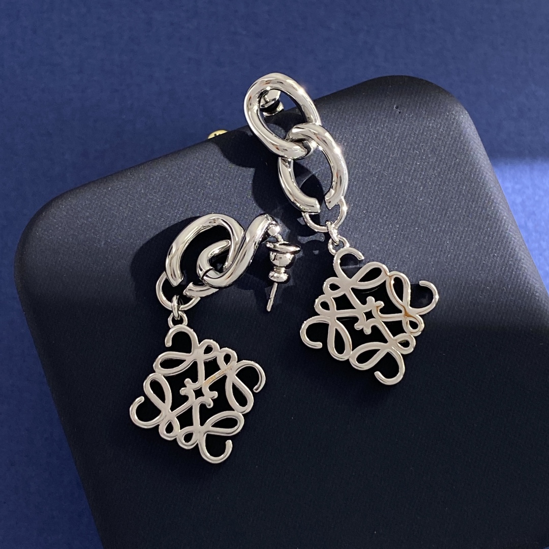 LWE029 LOEWI Anagram gold-plated earrings - ccjewelryacc