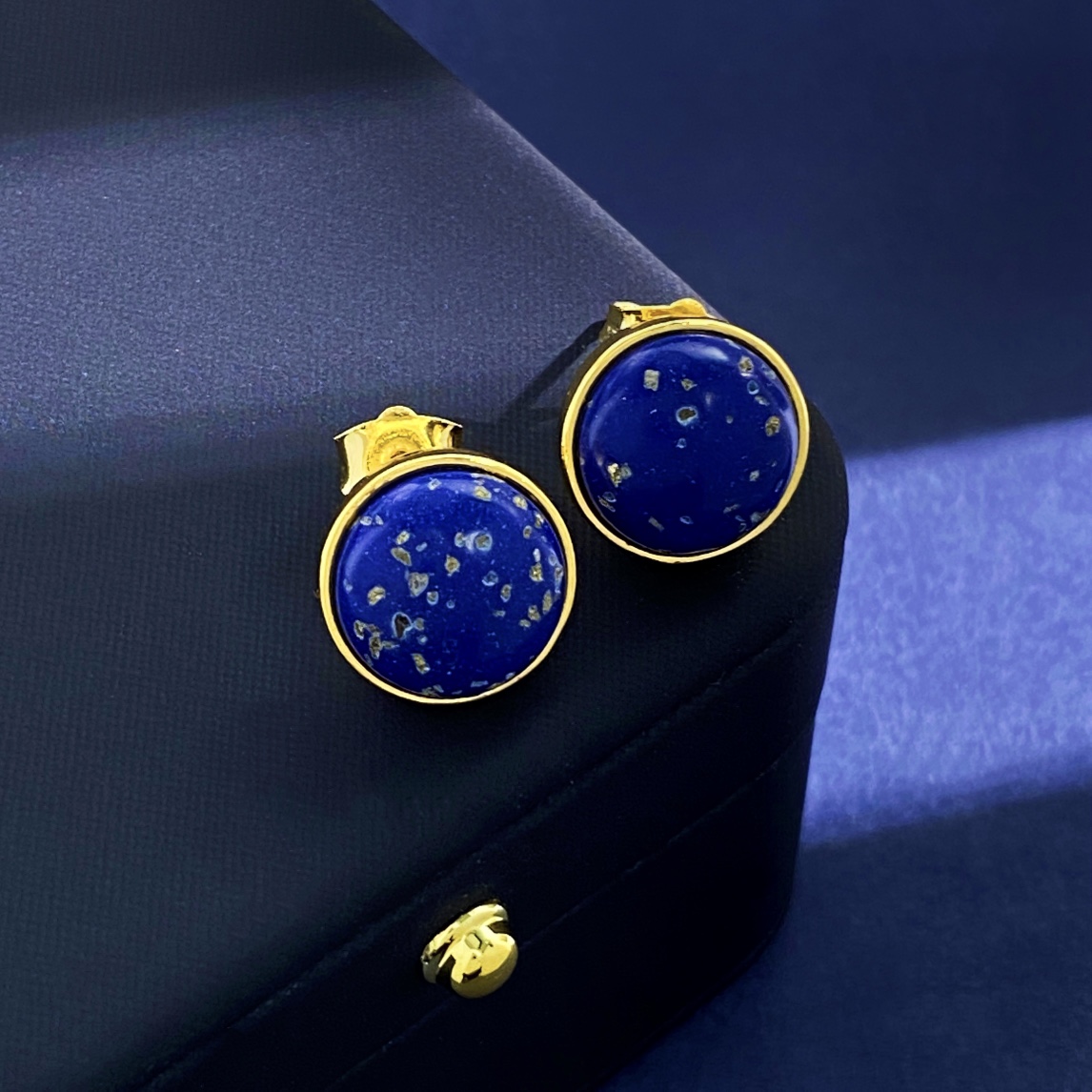 LWE032 Loewi round gemstone stud earring - ccjewelryacc