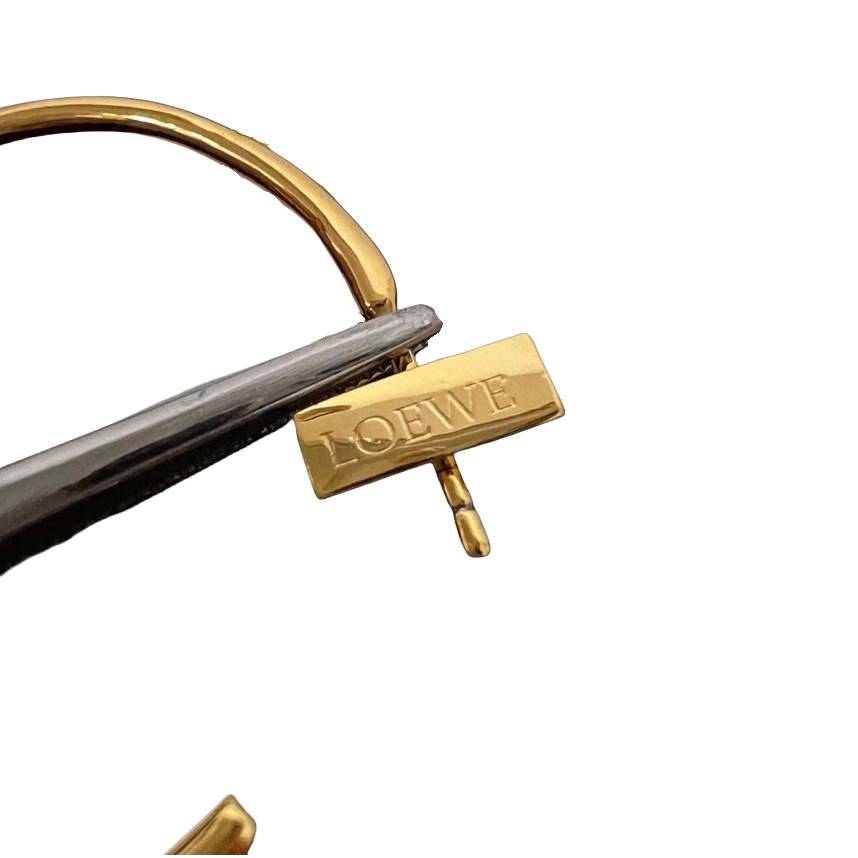 LWE010 Loewi Anagram LOGO L hoop earring in metal - ccjewelryacc