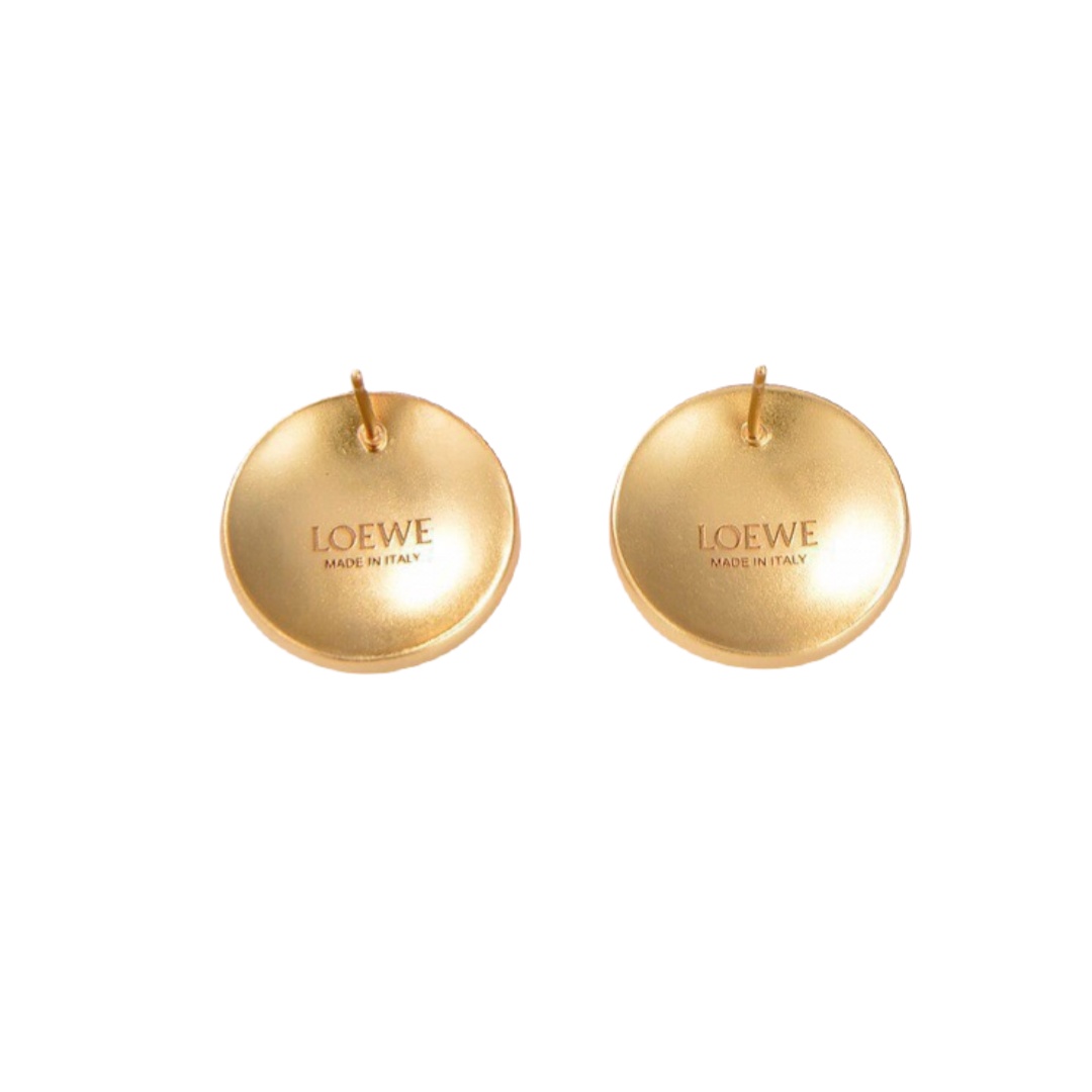 LWE026 LOEWI Anagram gold-plated stud earrings - ccjewelryacc