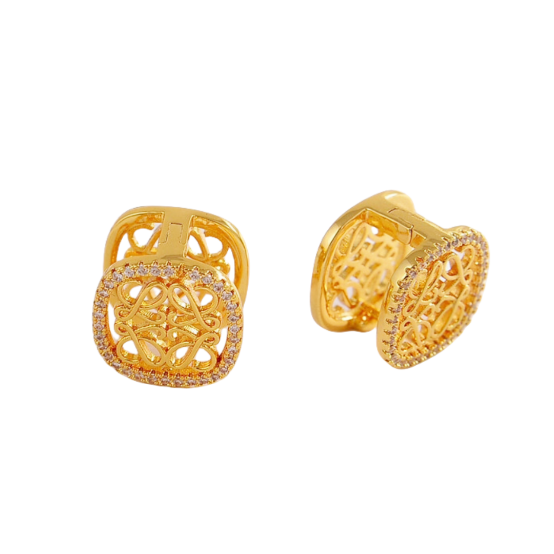 LWE057 Loewi Anagram logo clip earring - ccjewelryacc