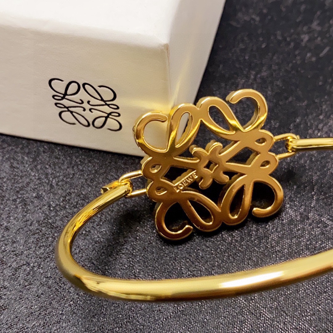 LWS001 Pave Anagram open bracelet in Metal and crystal - ccjewelryacc