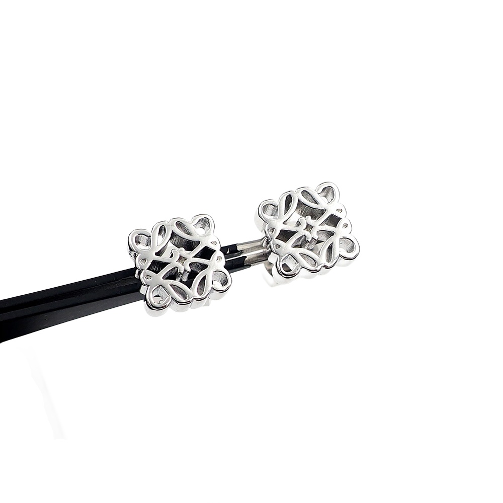 LWE021 LOEWI Anagram LOGO stud earring in metal gold plated - ccjewelryacc