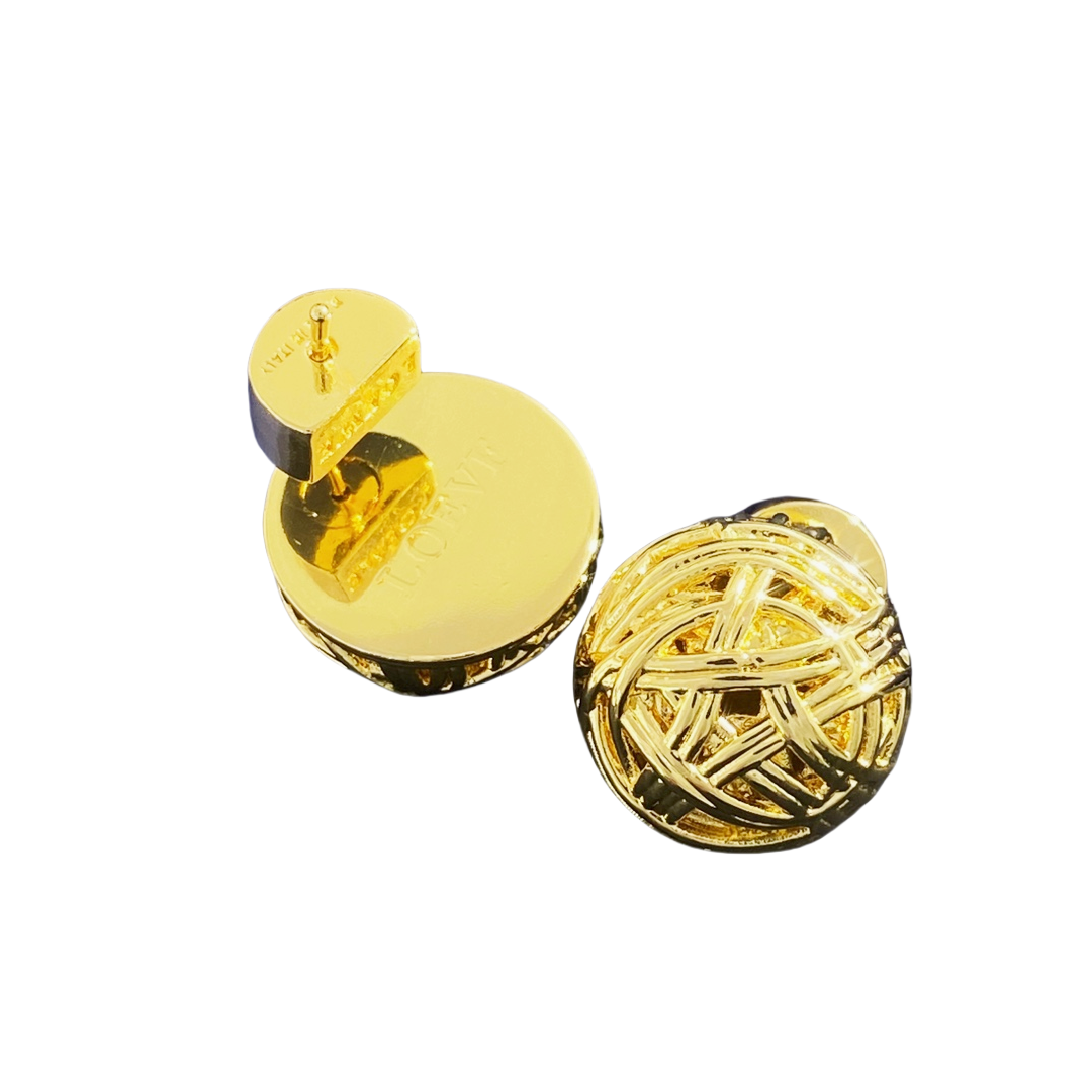 LWE017 Loewi tetherball stud earrings in metal - ccjewelryacc