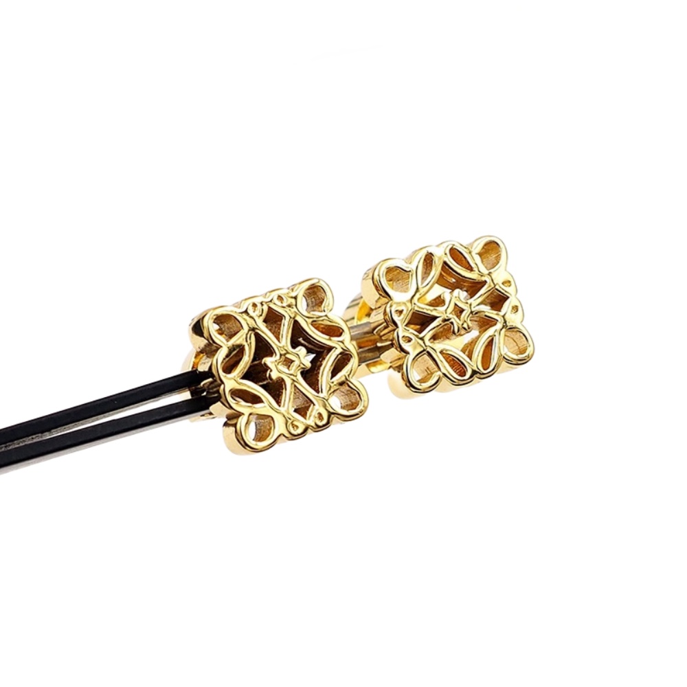 LWE021 LOEWI Anagram LOGO stud earring in metal gold plated - ccjewelryacc