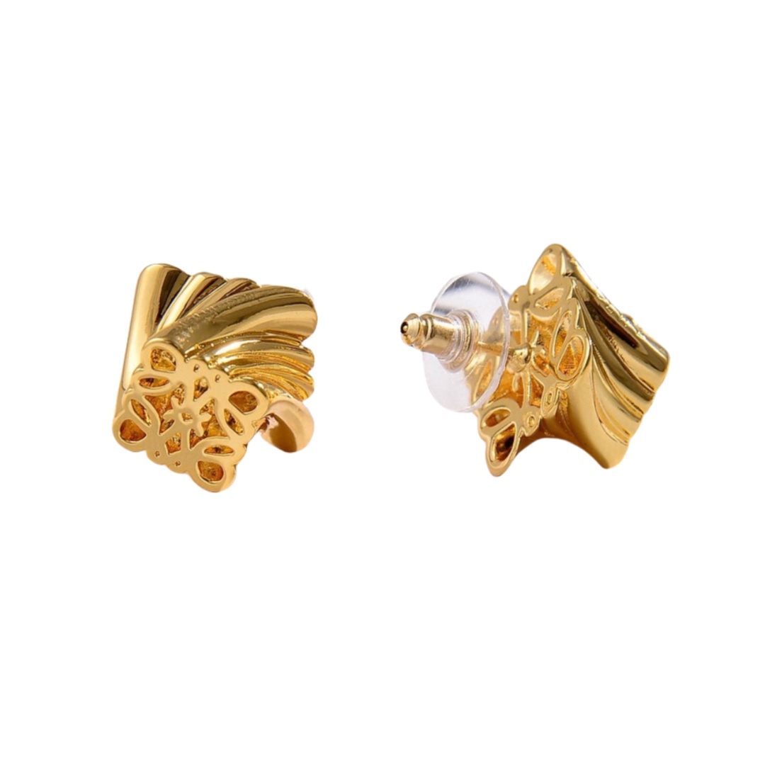 LWE014 Loewi Anagram Logo twist stud earrings - ccjewelryacc