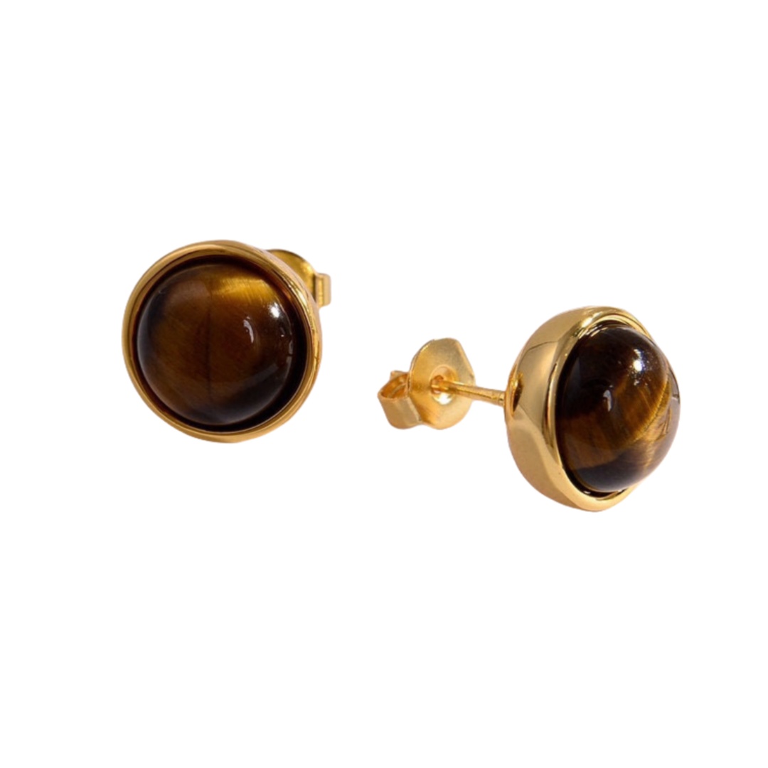 LWE052 Loewi Anagram tiger's eye stone stud earring - ccjewelryacc