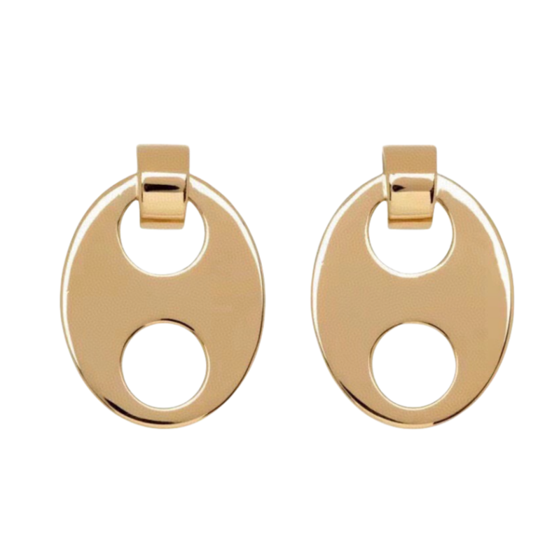 LWE050 Loewi Anagram logo earring gold plated - ccjewelryacc