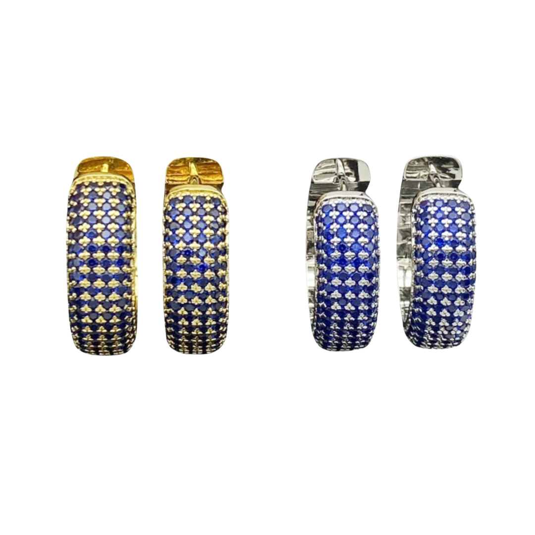 LWE030 Loewi blue crystal hook earring - ccjewelryacc