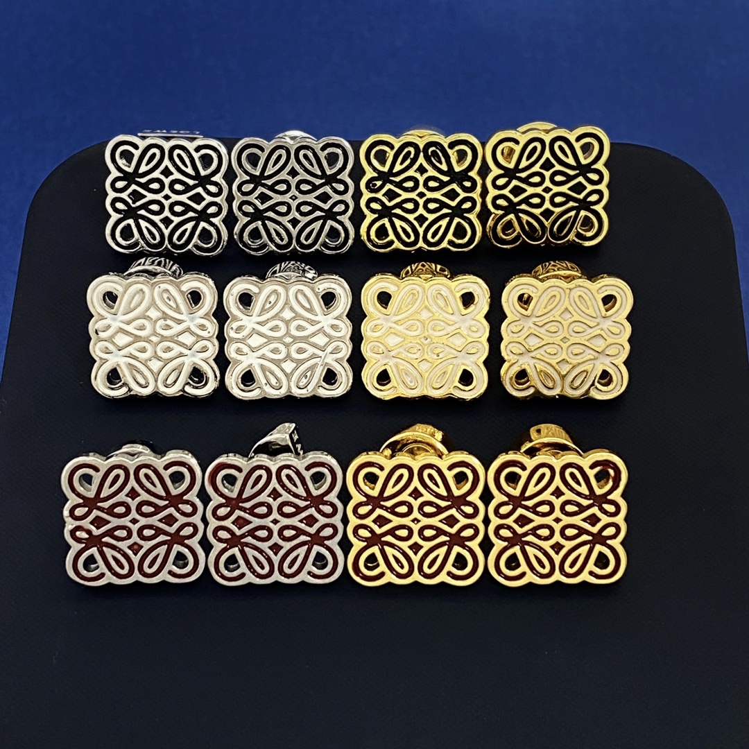 LWE055 Loewi Anagram logo Stud earring - ccjewelryacc