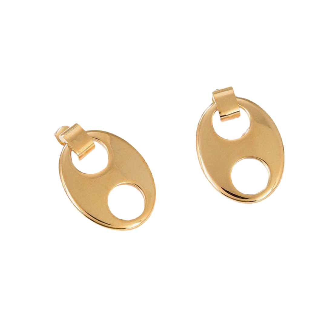 LWE050 Loewi Anagram logo earring gold plated - ccjewelryacc