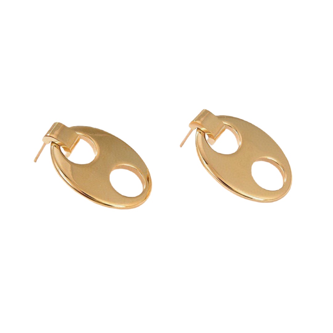 LWE050 Loewi Anagram logo earring gold plated - ccjewelryacc