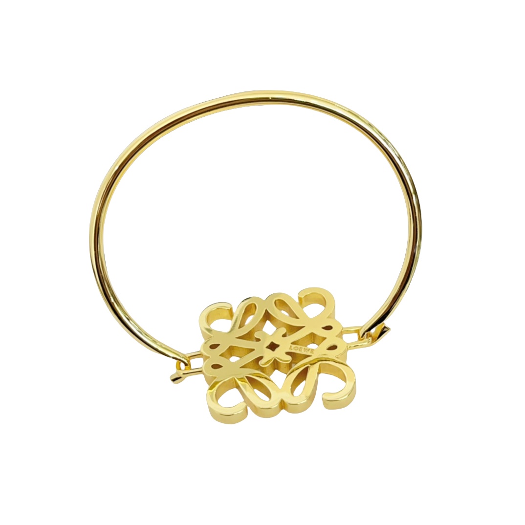 LWS002 Pave Anagram open bracelet in Metal - ccjewelryacc