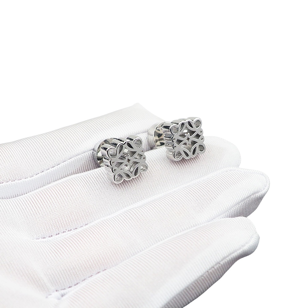 LWE021 LOEWI Anagram LOGO stud earring in metal gold plated - ccjewelryacc