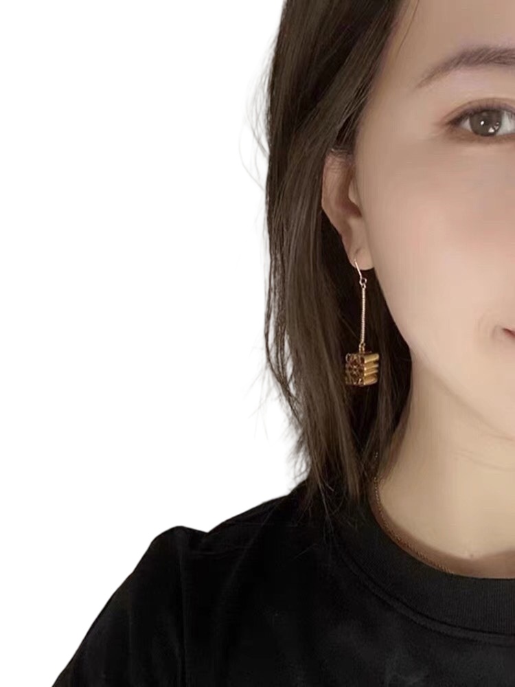 LWE023 LOEWI Anagram gold-plated drop earrings - ccjewelryacc