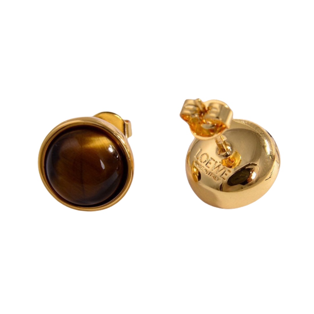 LWE052 Loewi Anagram tiger's eye stone stud earring - ccjewelryacc