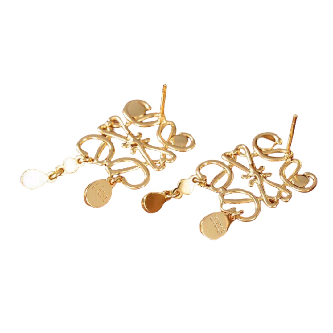 LWE036 LOEWI Anagram LOGO earring with resin - ccjewelryacc