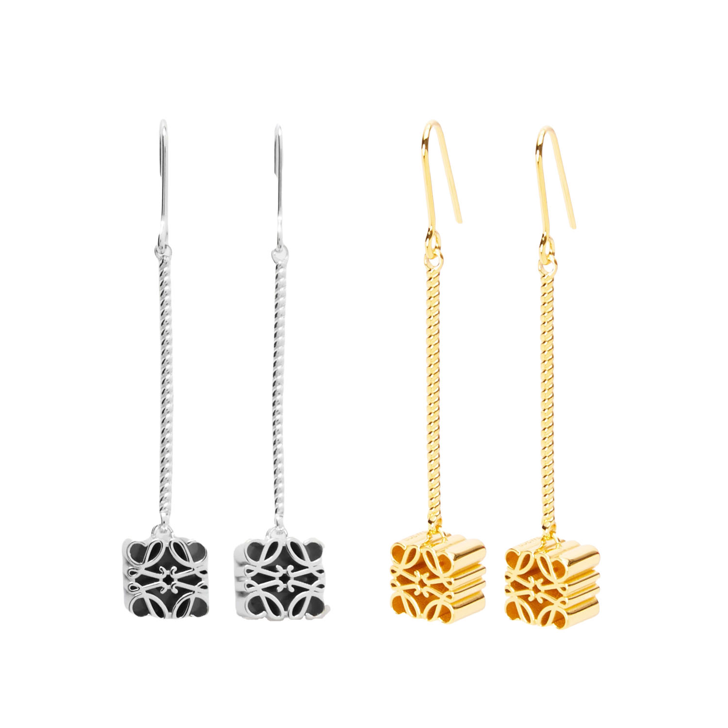 LWE023 LOEWI Anagram gold-plated drop earrings - ccjewelryacc